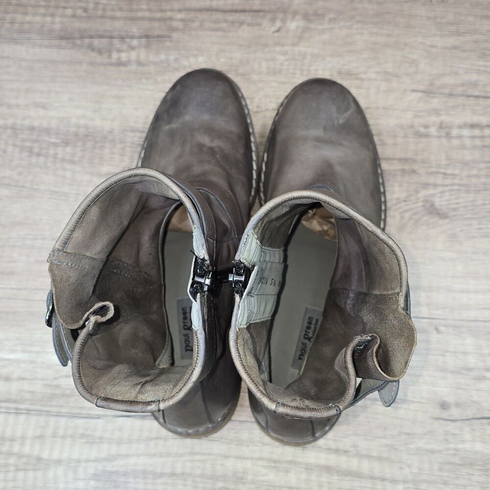 Paul Green Ally Women's Size EU 39 US 8-8.5 Brown Leather Zip Ankle Boots - Picture 5 of 9